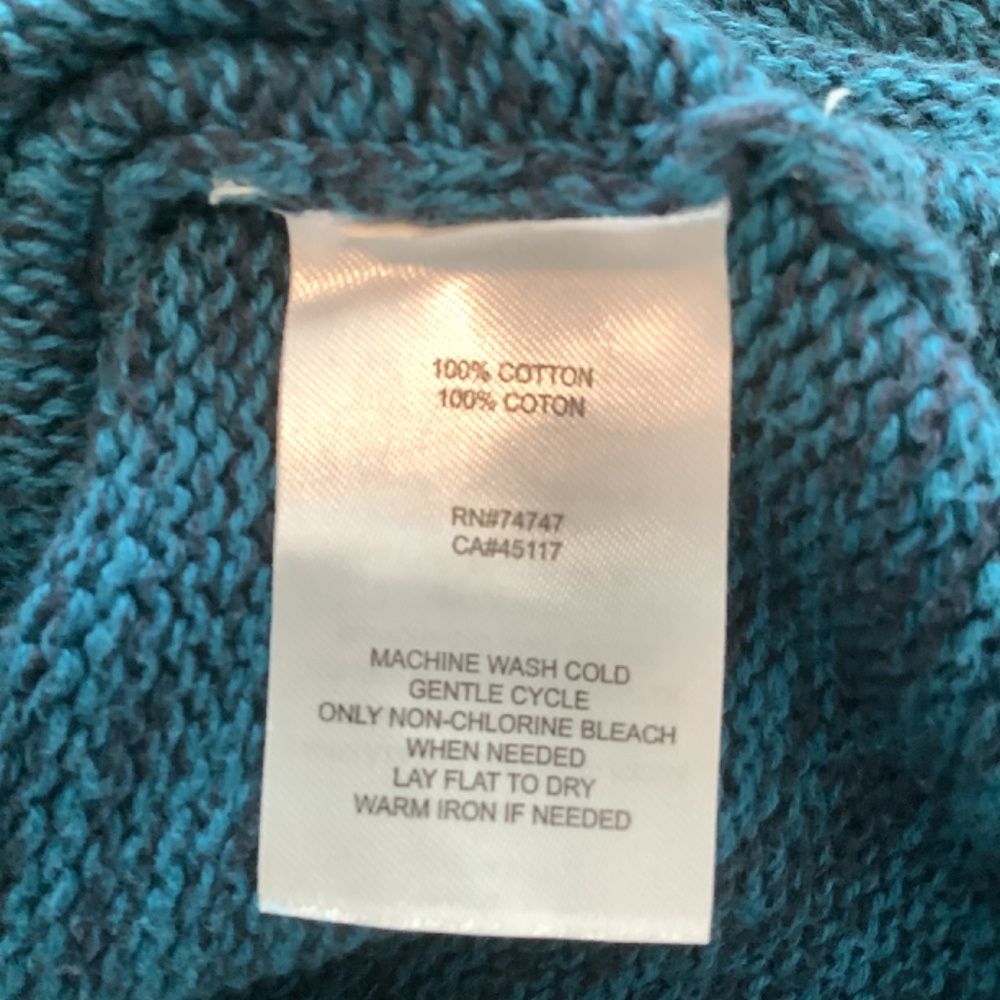 Natural Reflection Ladies Pullover V- Neck Sweater Greenish Blue/Black Size S - Picture 4 of 4
